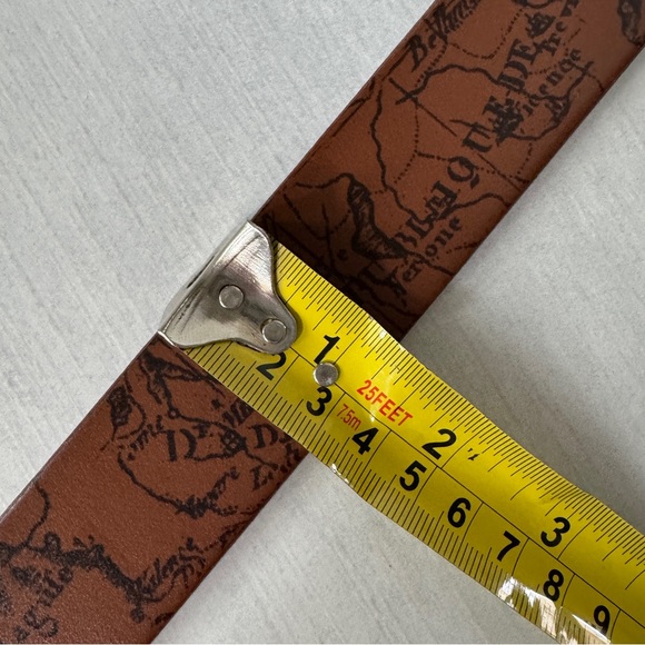 Patricia Nash Belt VIETRI Riot Rust Brown Map Print 100% Leather Women's NEW! - Picture 6 of 8